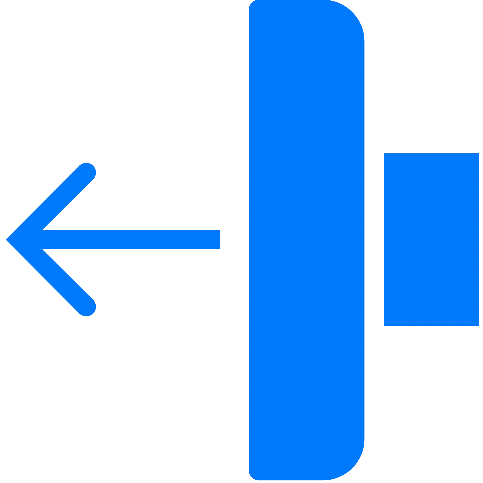 Blue Leftward Arrow for Direction