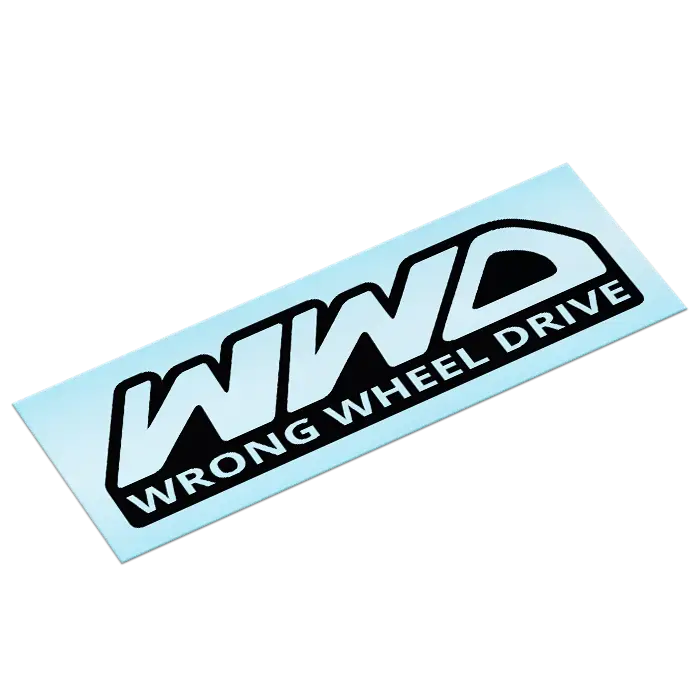 WWD Wrong Wheel Drive Sticker