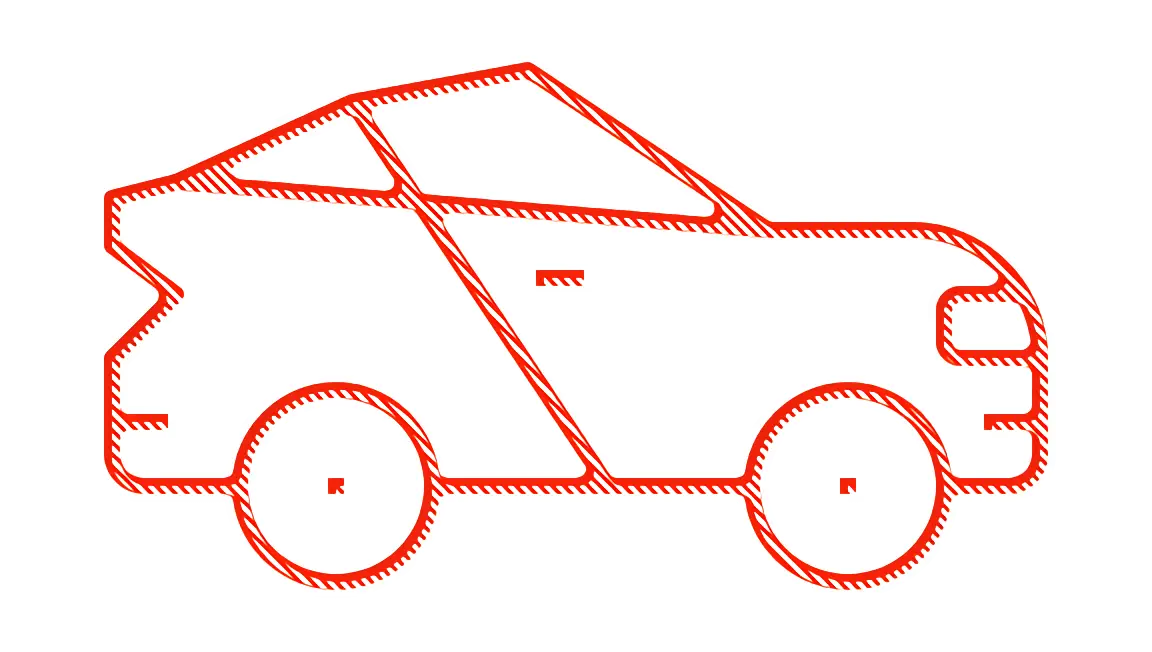 Red Outlined Car Illustration