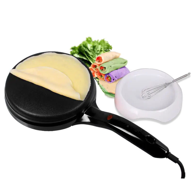 Electric Crepe Maker with Ingredients