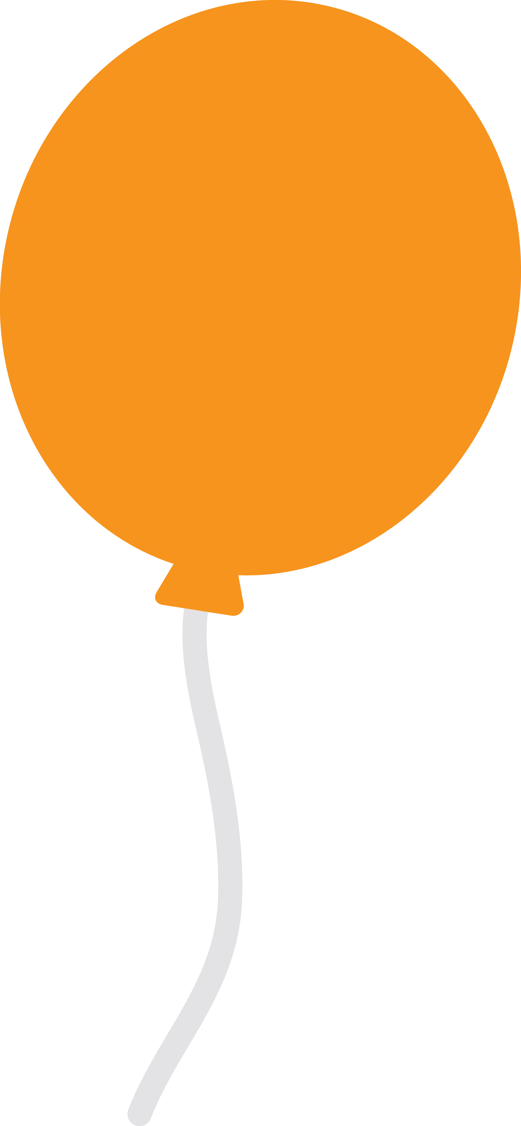Bright Orange Balloon Illustration