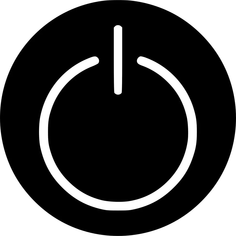Circular Power Button Icon for Technology Devices