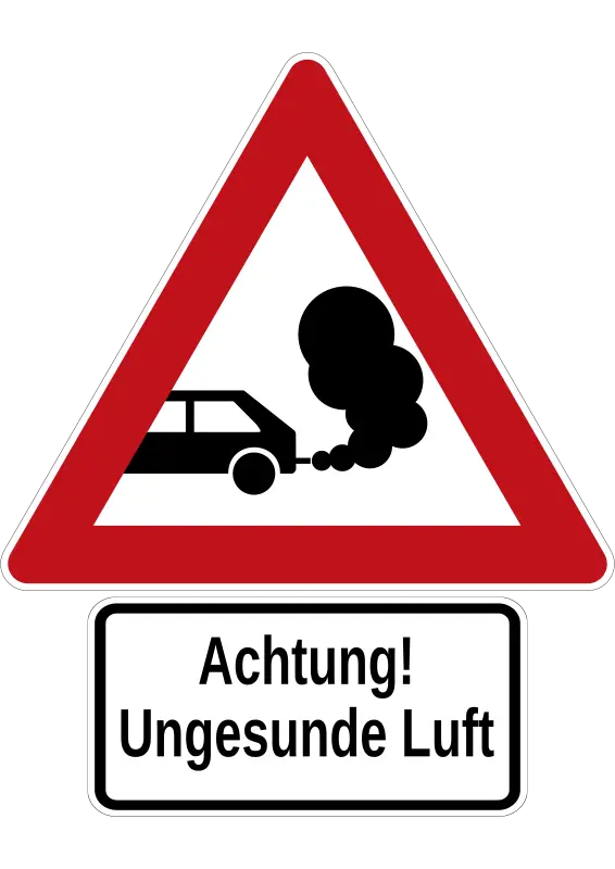 Pollution Warning Sign for Air Quality Awareness