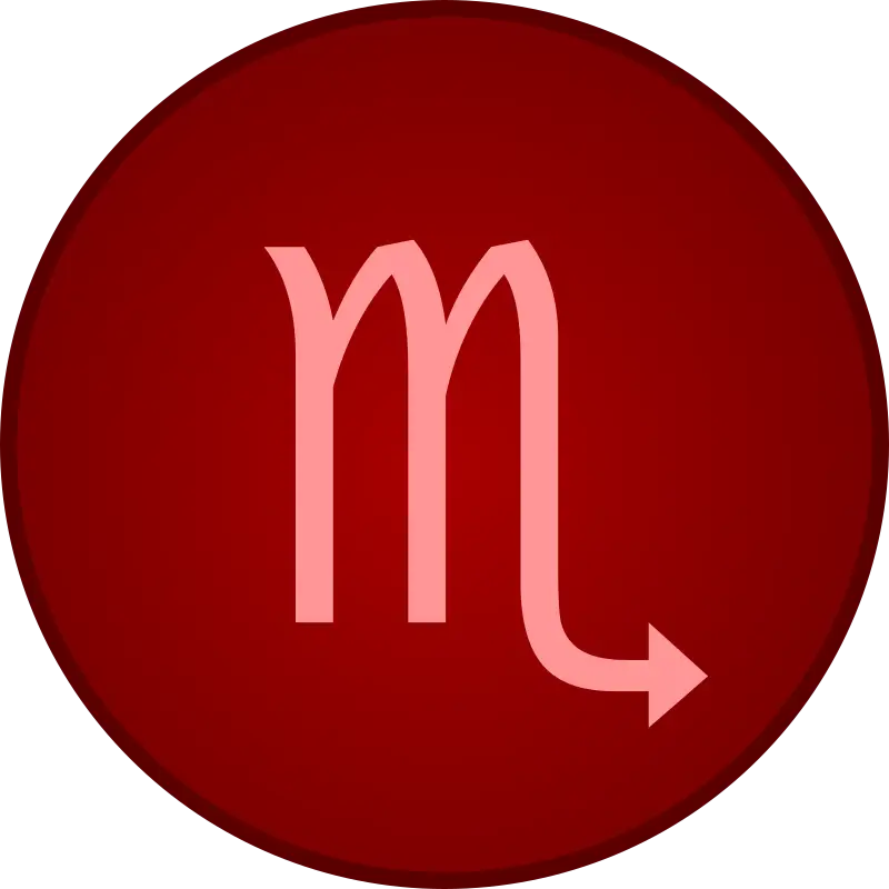 Scorpio Zodiac Symbol in Red
