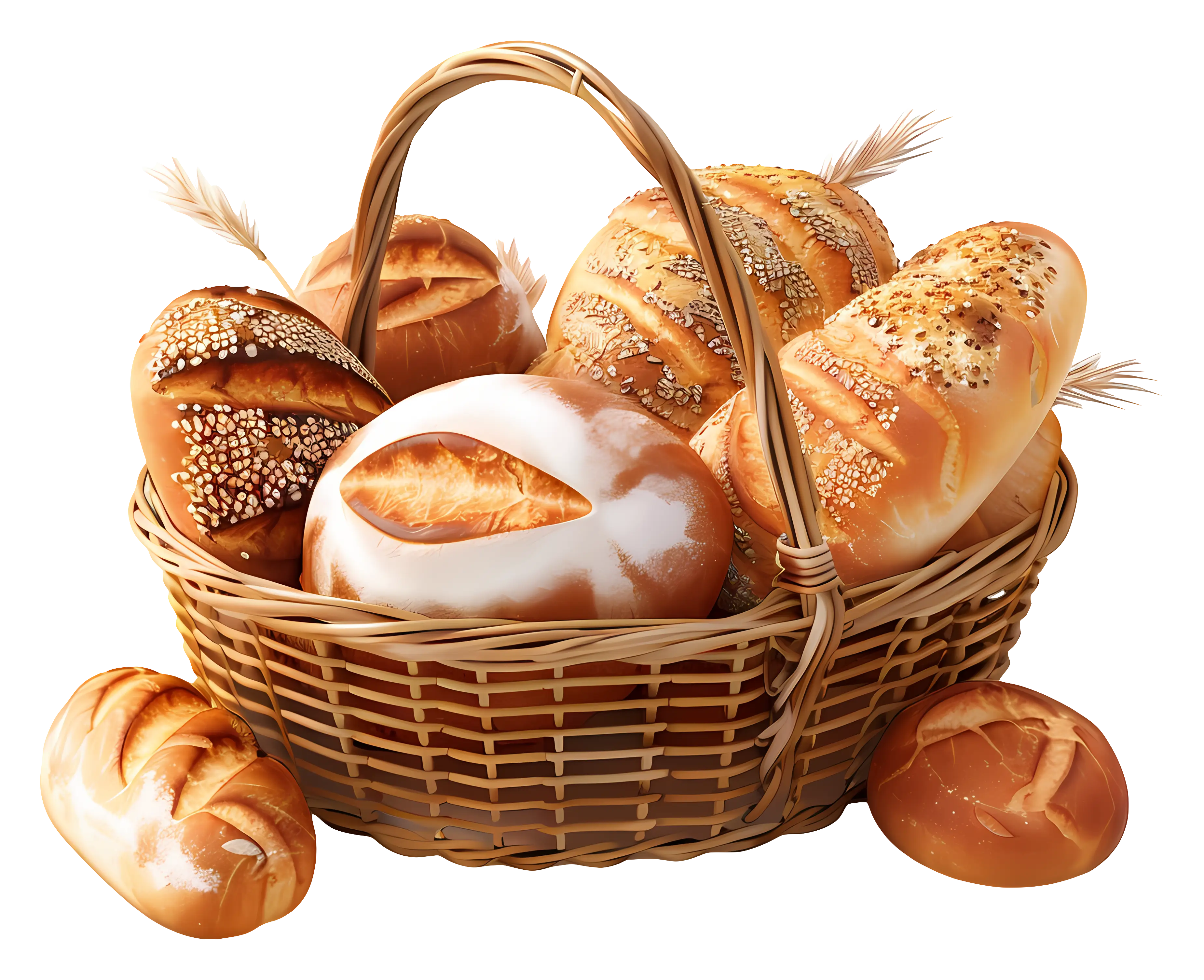 Basket of Freshly Baked Assorted Bread