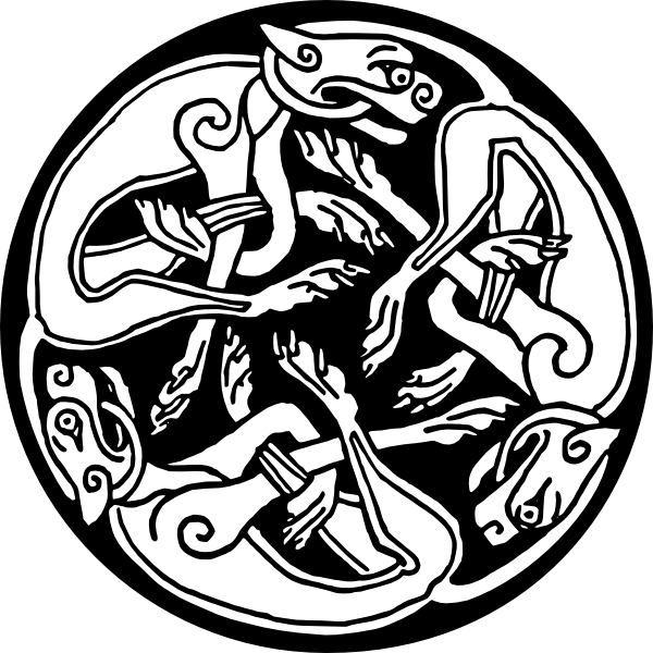 Black and White Celtic Symbol with Intricate Details