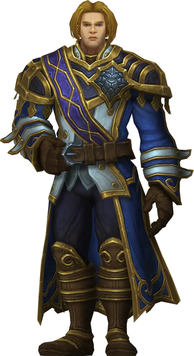 Fantasy Armored Character in Blue and Gold