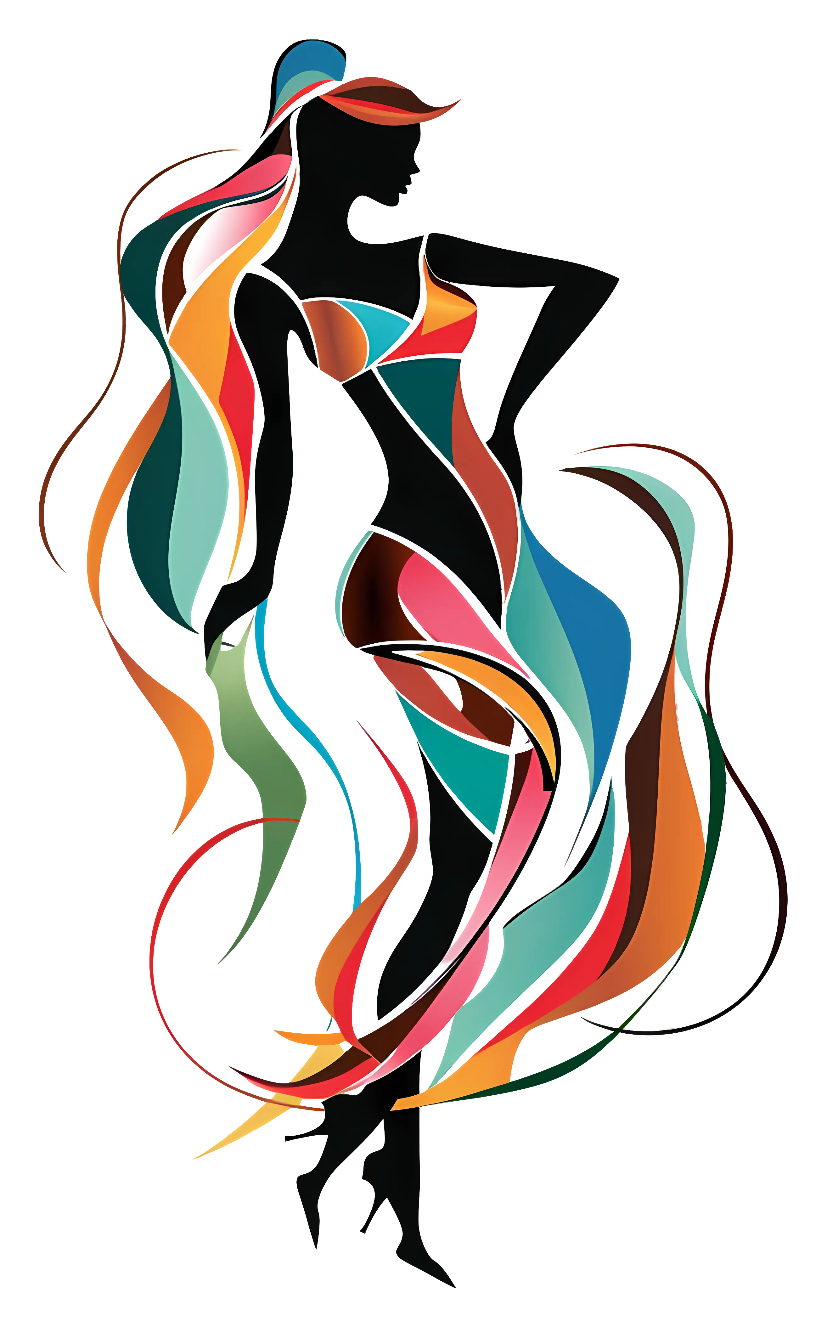 Colorful Fashion Silhouette Art