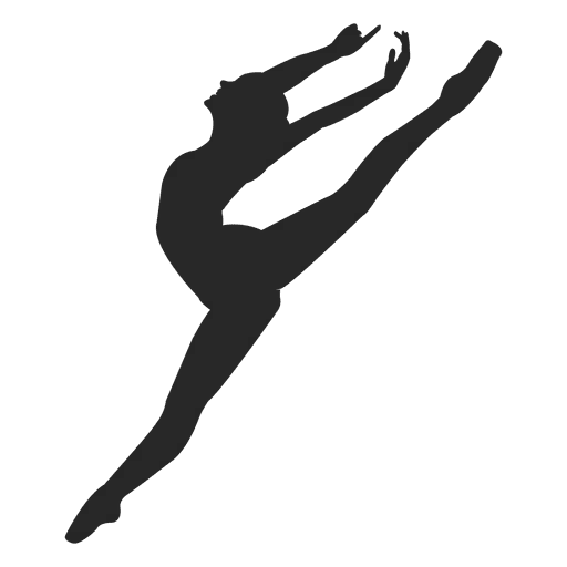 Silhouette of Ballet Dancer in Graceful Jump