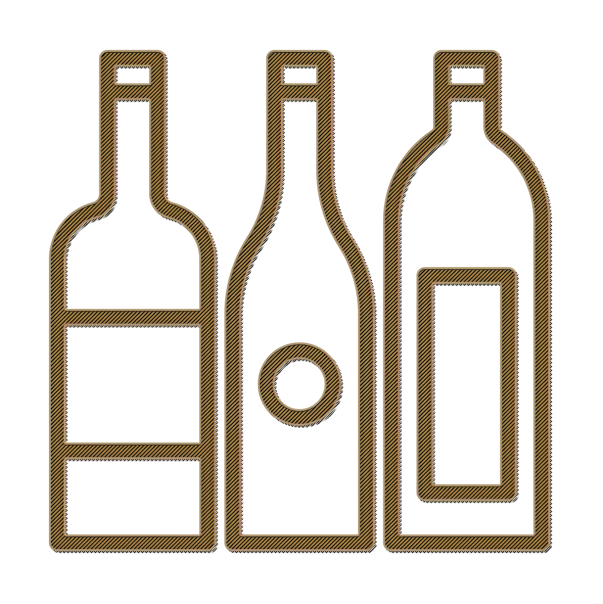 Line Art Wine Bottles Illustration