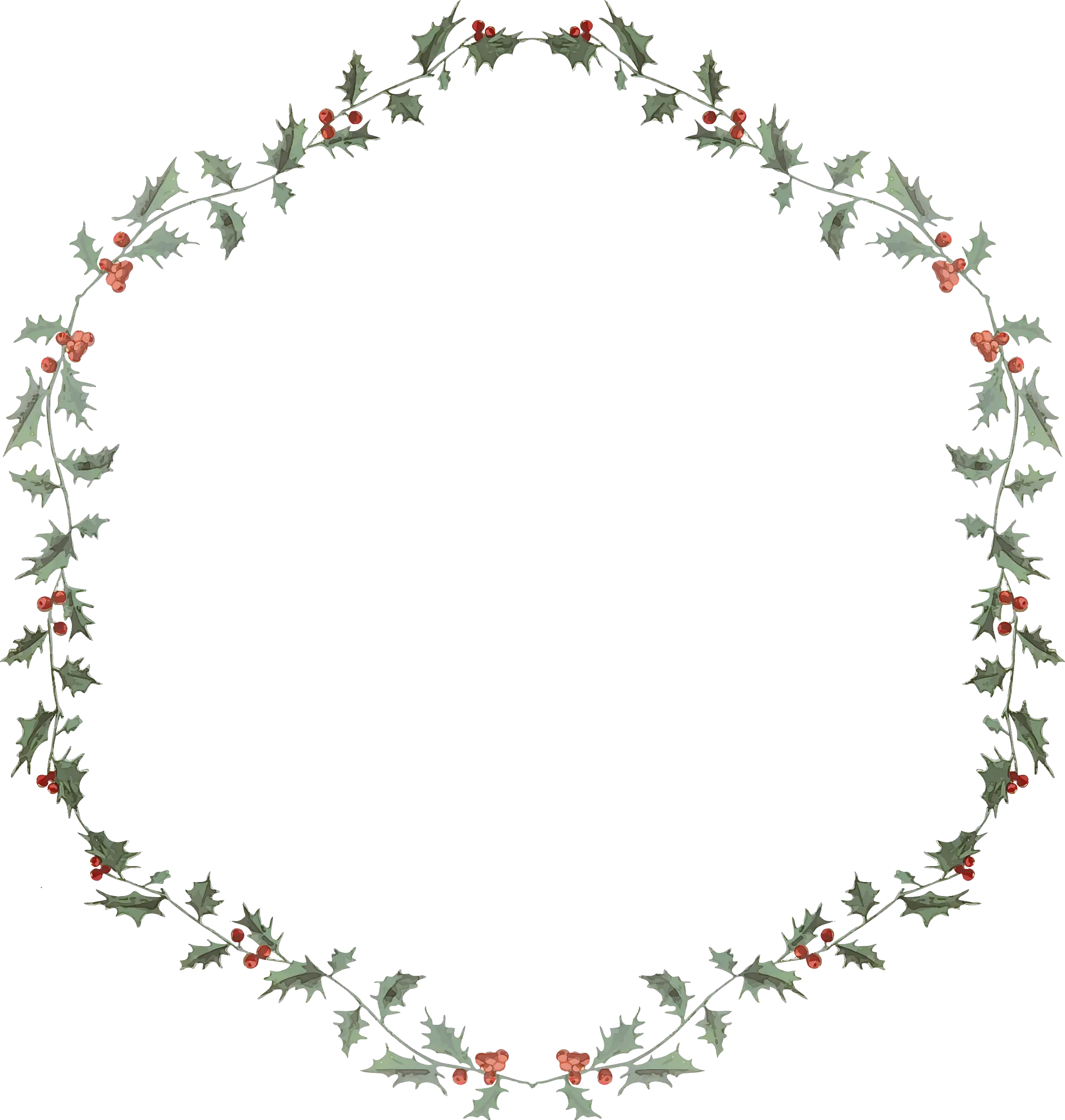 Holly and Berry Wreath for Christmas Decoration