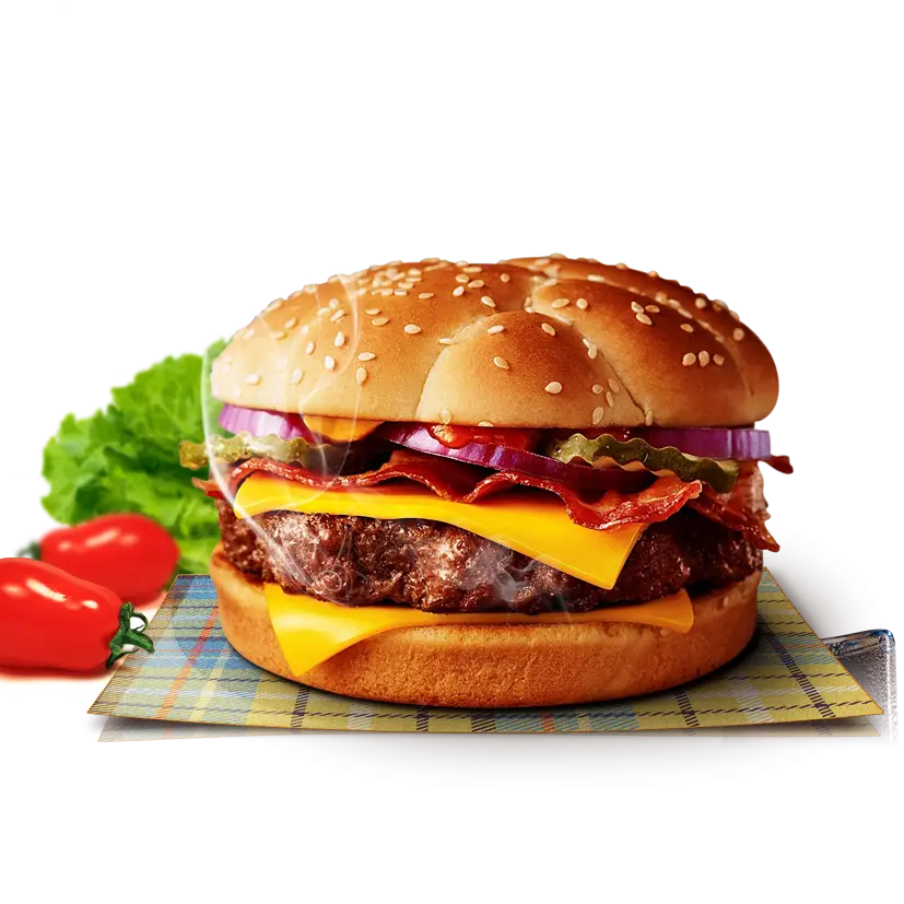 Burger with Cheddar and Crispy Bacon