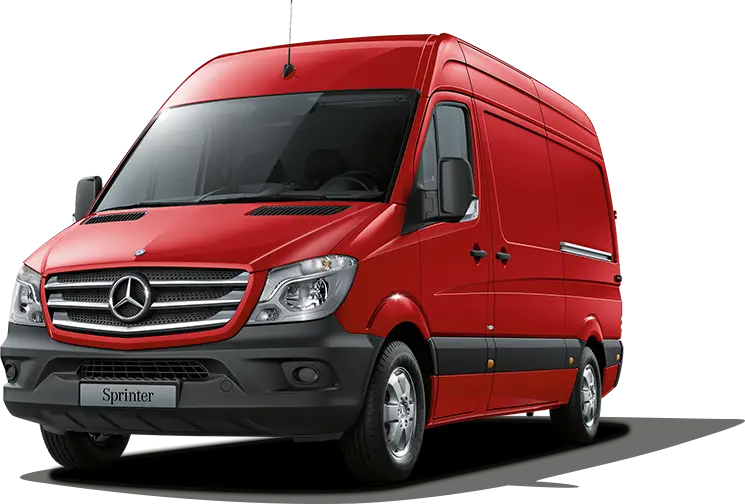 Red Delivery Van for Transport and Logistics