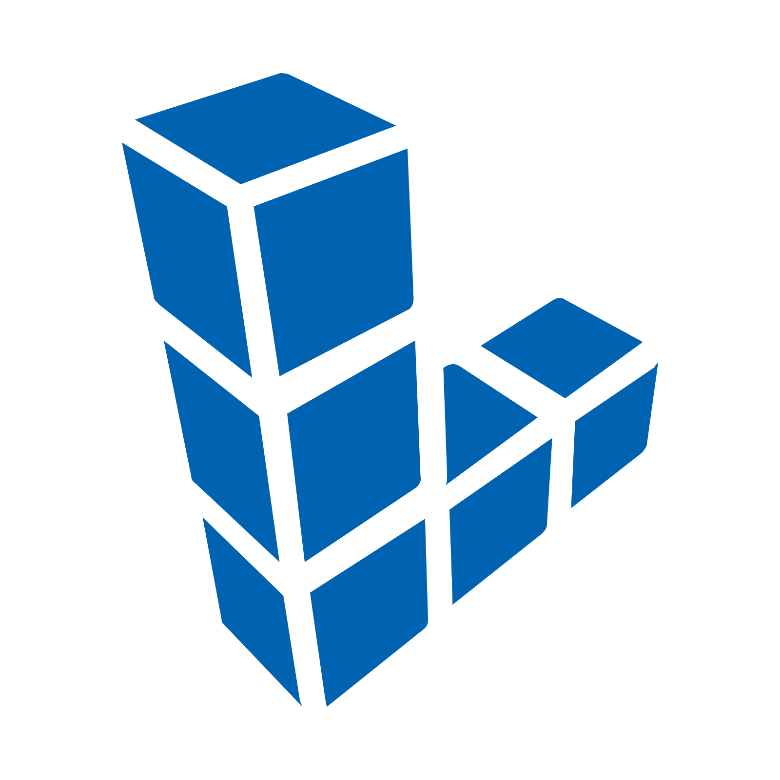 Blue Cube Blocks Symbol in 3D Design