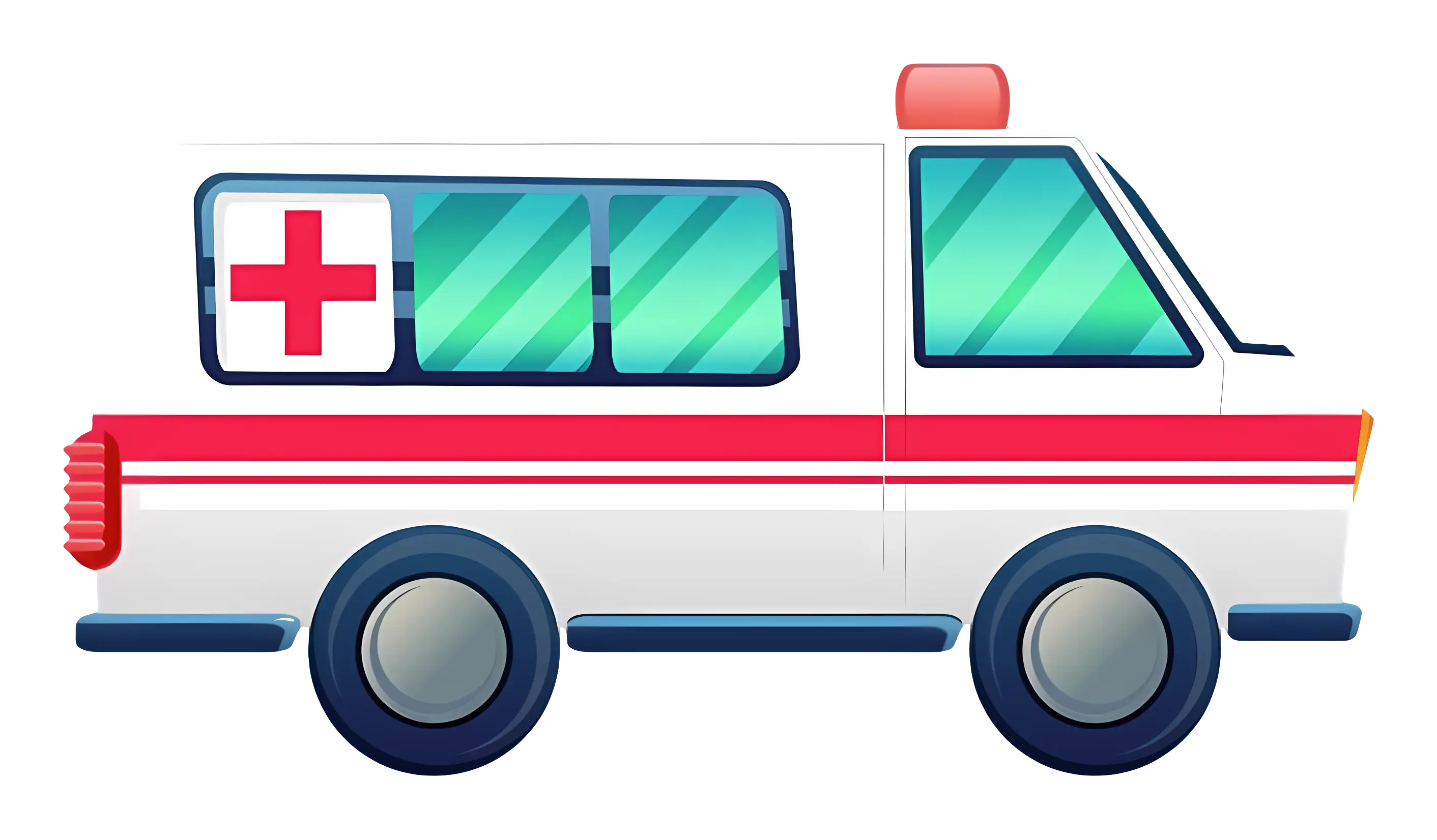 Cartoon Ambulance for Emergency Services