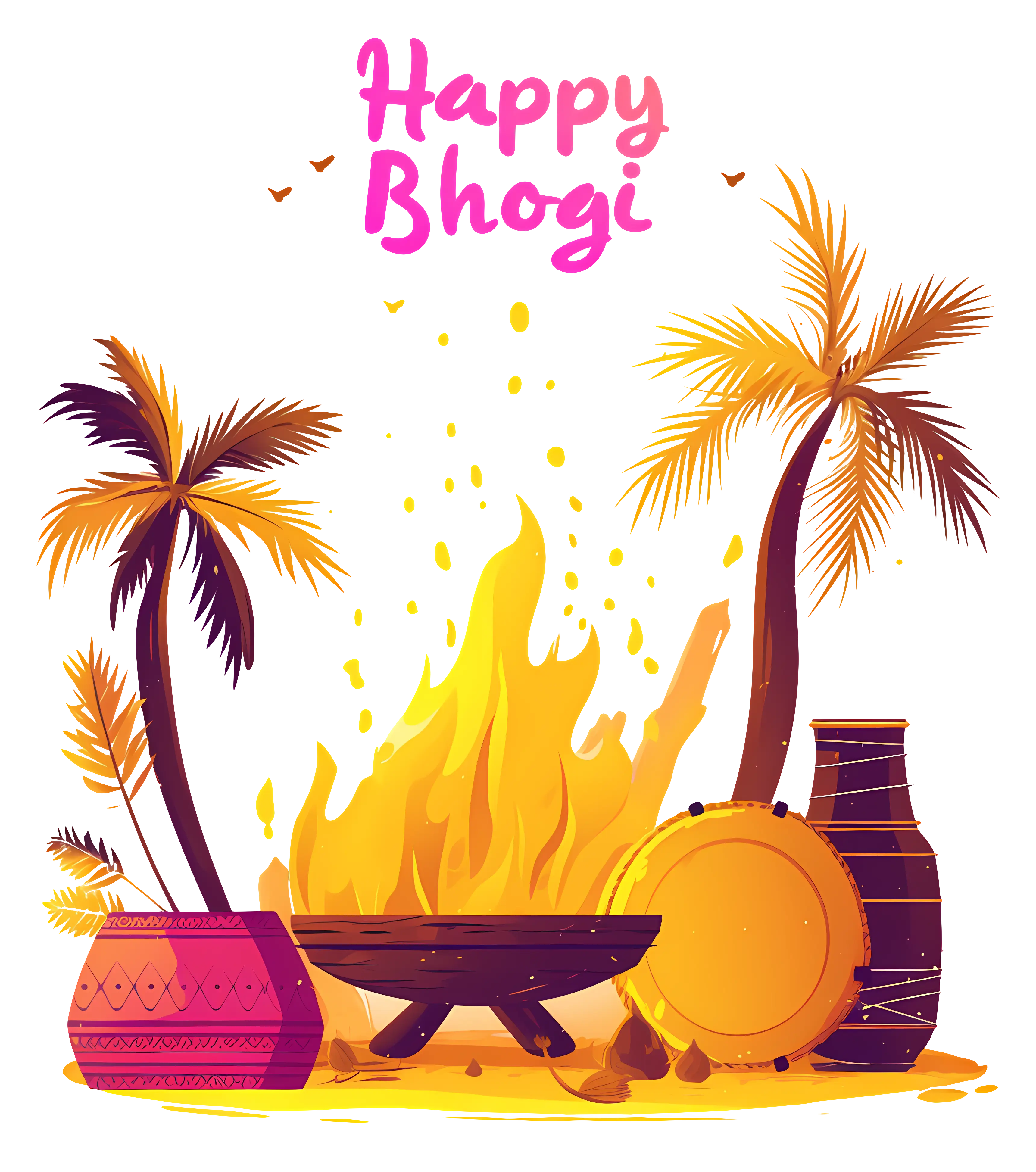Bhogi Festival Celebration with Fire