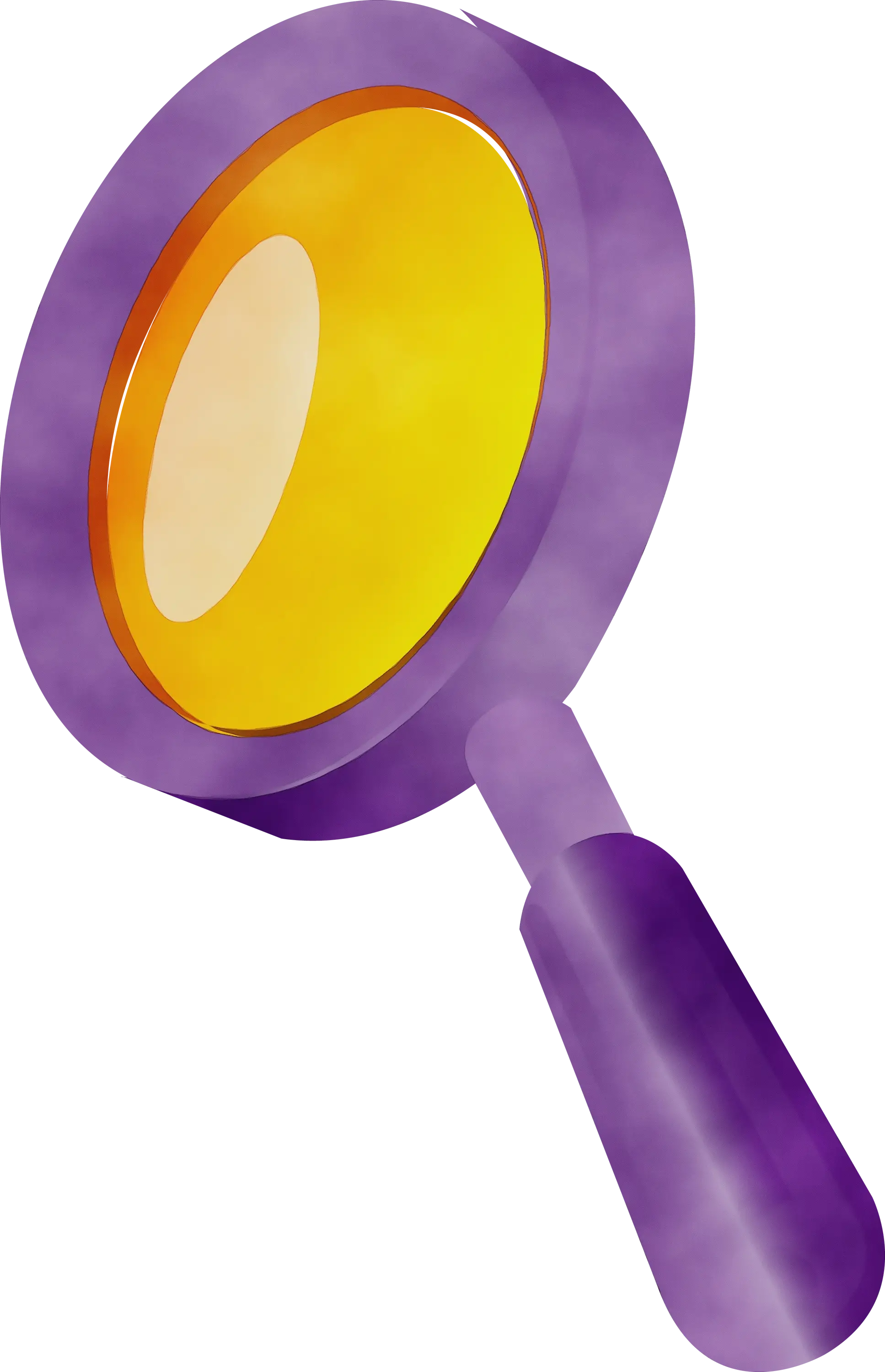 Purple Magnifying Glass with Yellow Accent