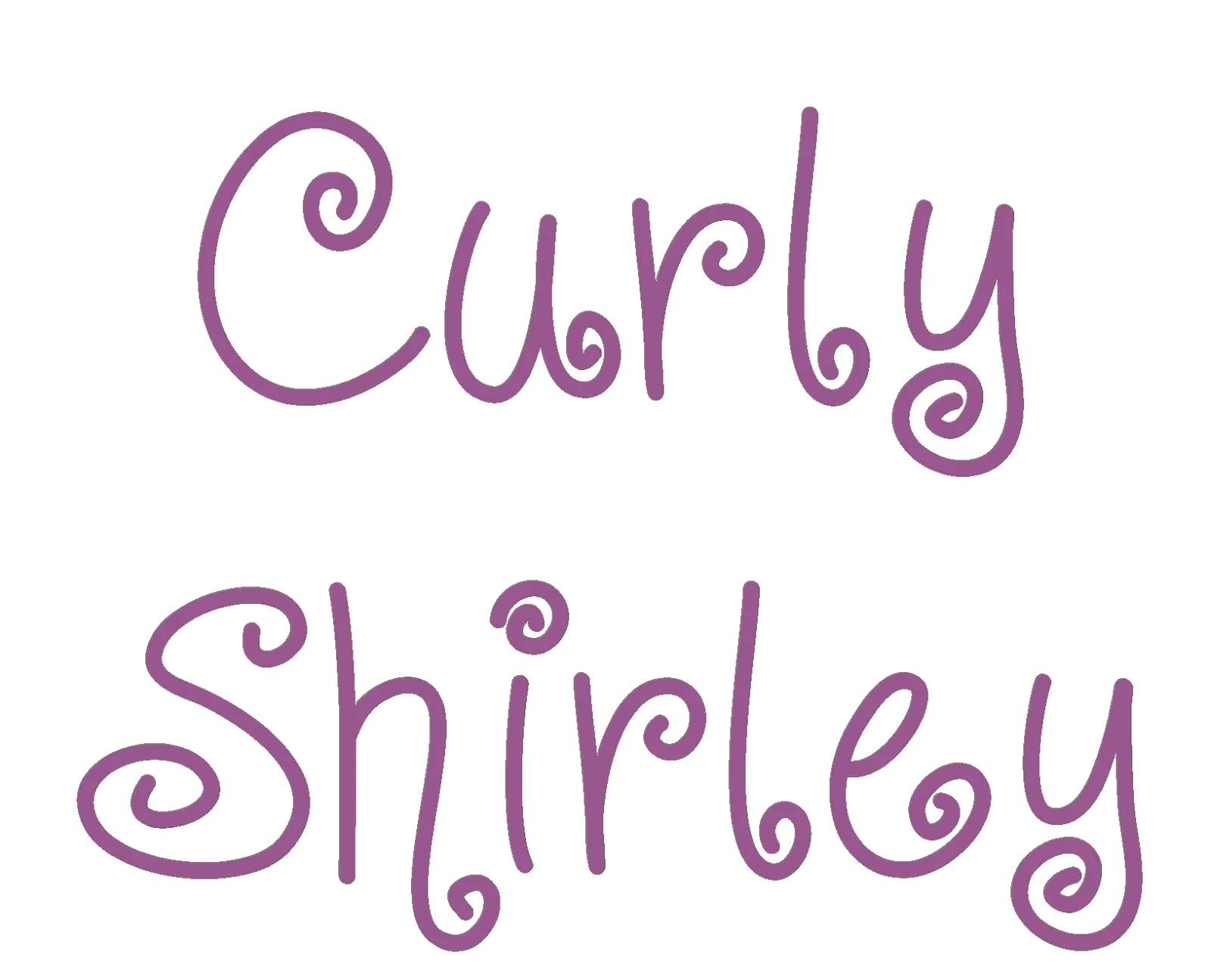 Curly Shirley Text in Purple
