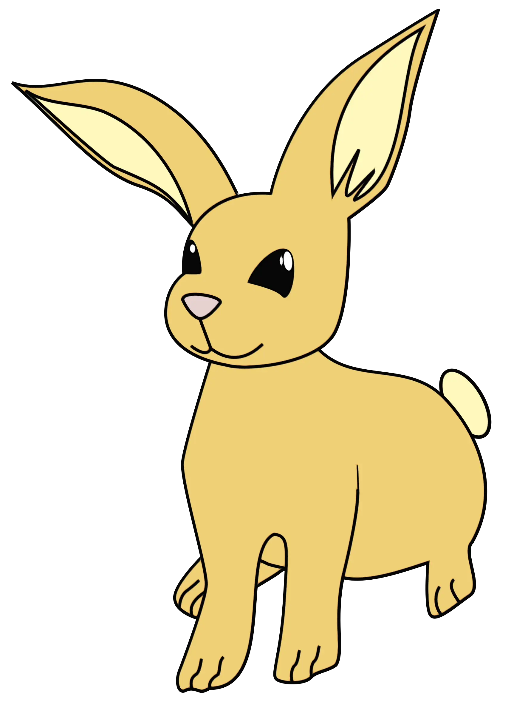 Yellow Cartoon Rabbit Illustration