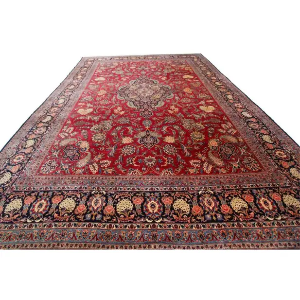 Red Oriental Carpet with Decorative Pattern