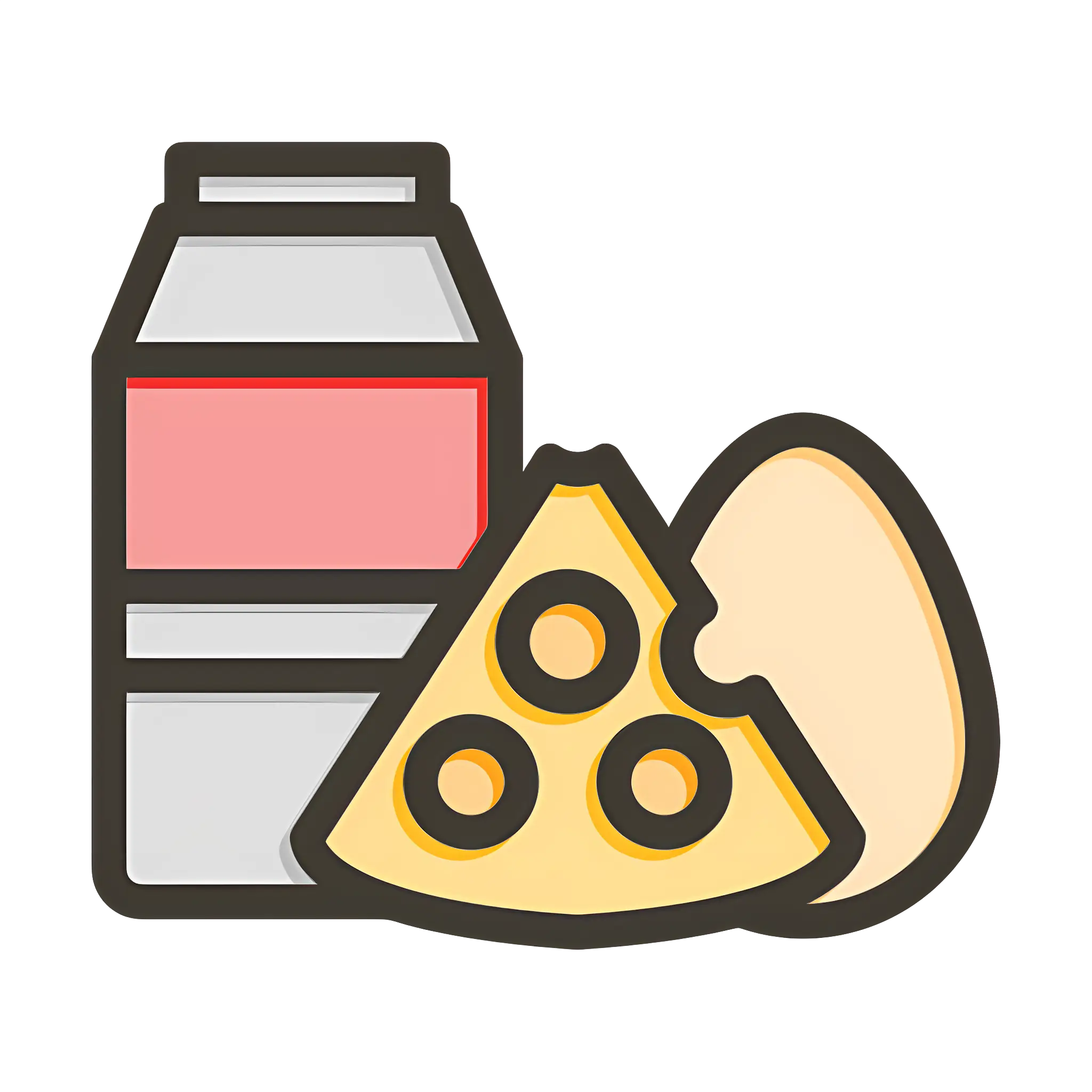 Milk Carton and Cheese Slice
