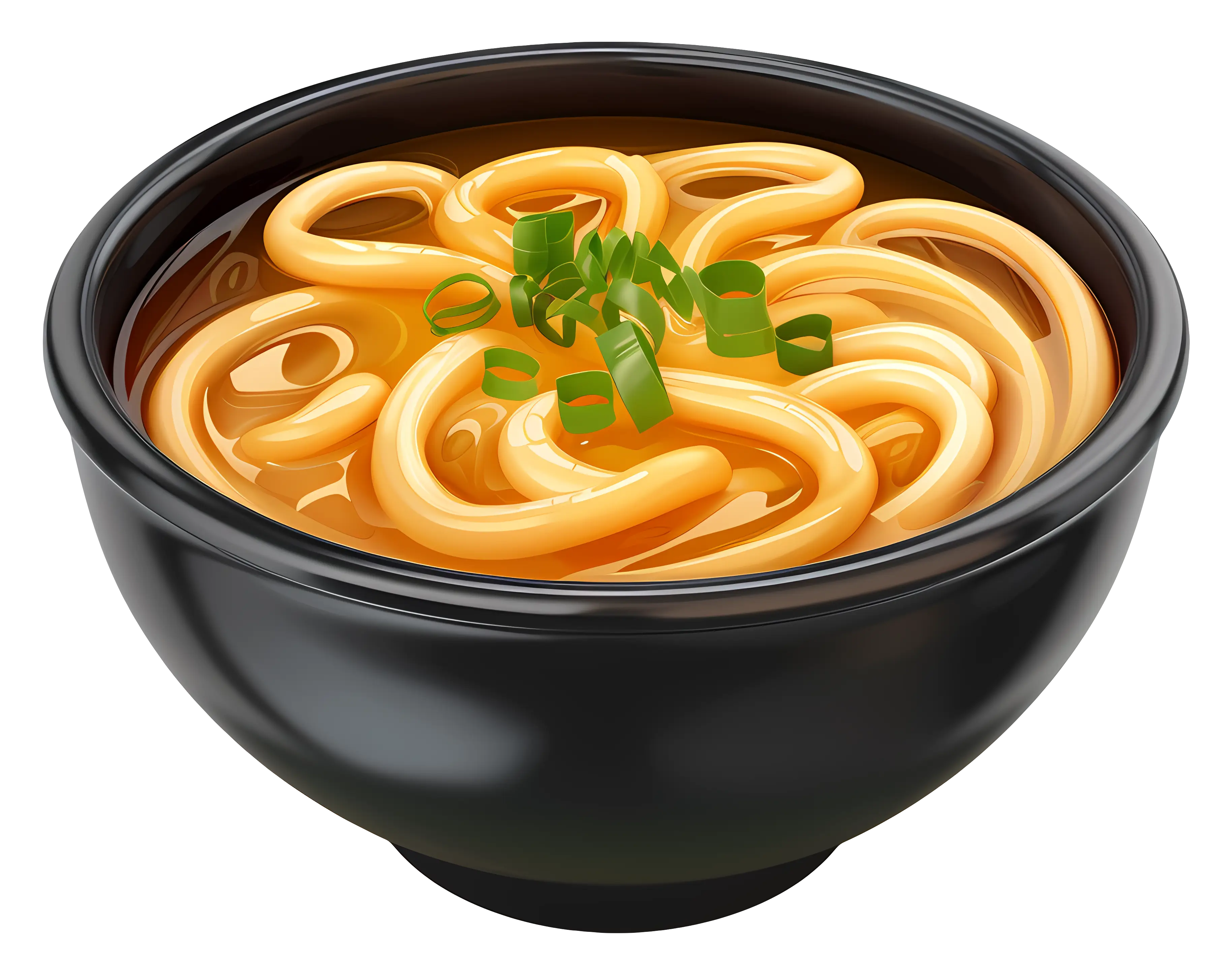 Japanese Udon Noodle Soup in Bowl