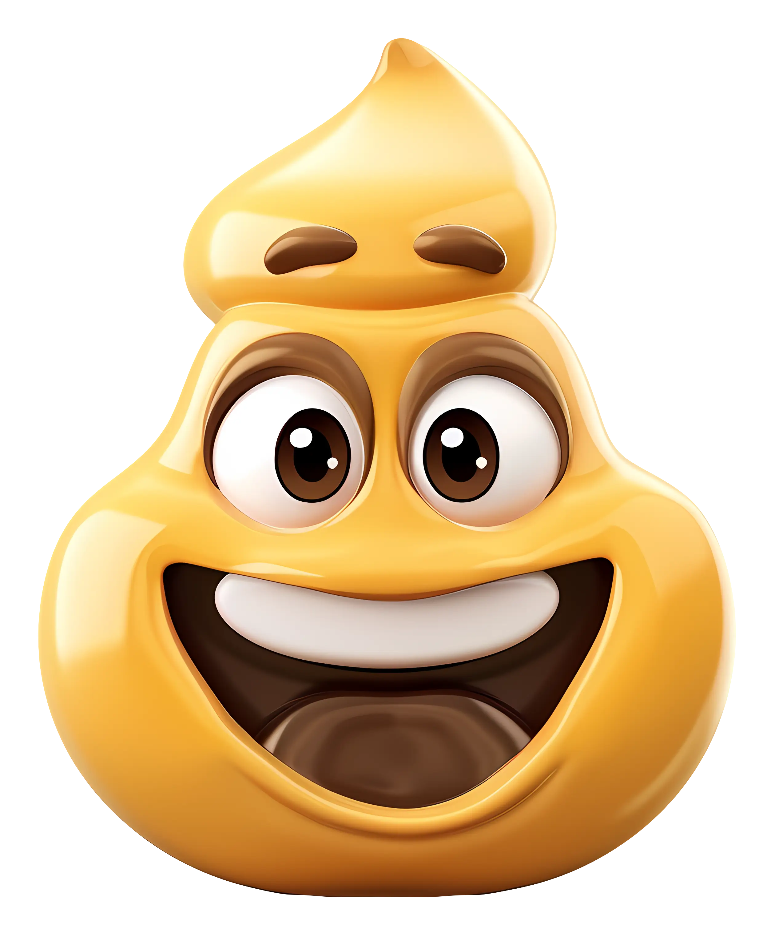 Golden Smiling Poop Emoji Artwork