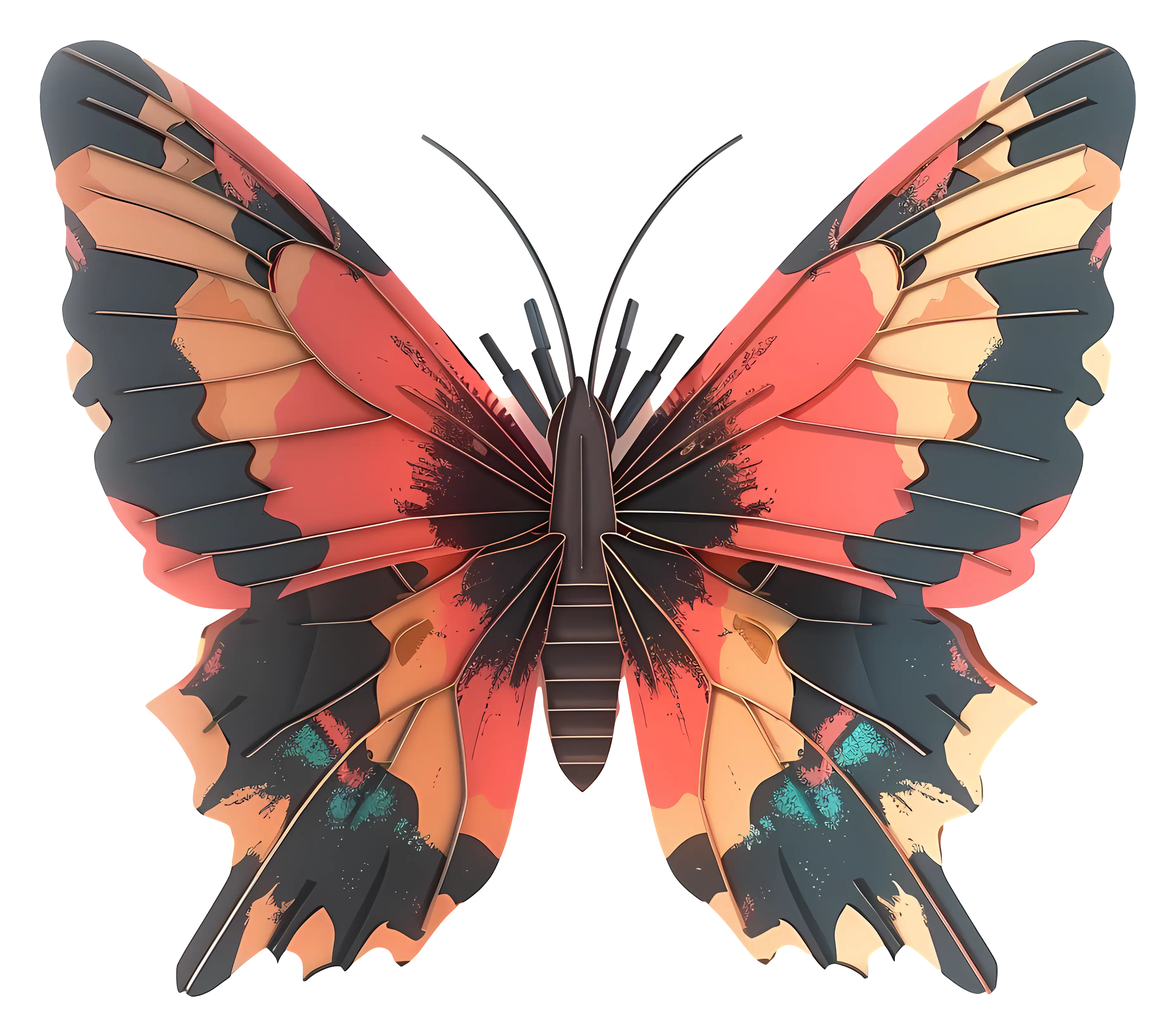 Colorful Butterfly Paper Craft Design