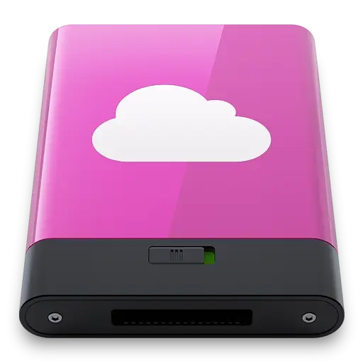Pink External Storage with Cloud Icon