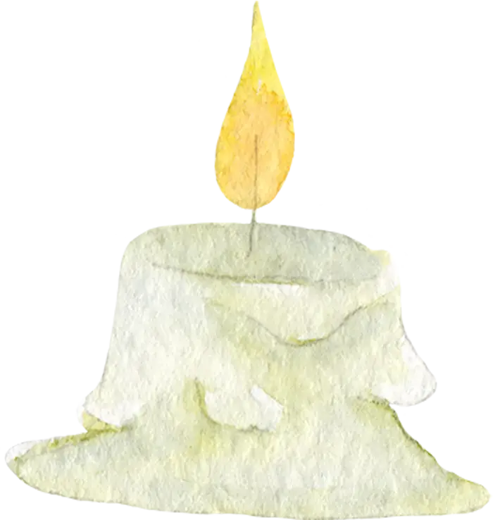 Burning Candle with Flame