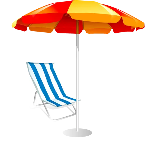Beach Umbrella and Chair Illustration