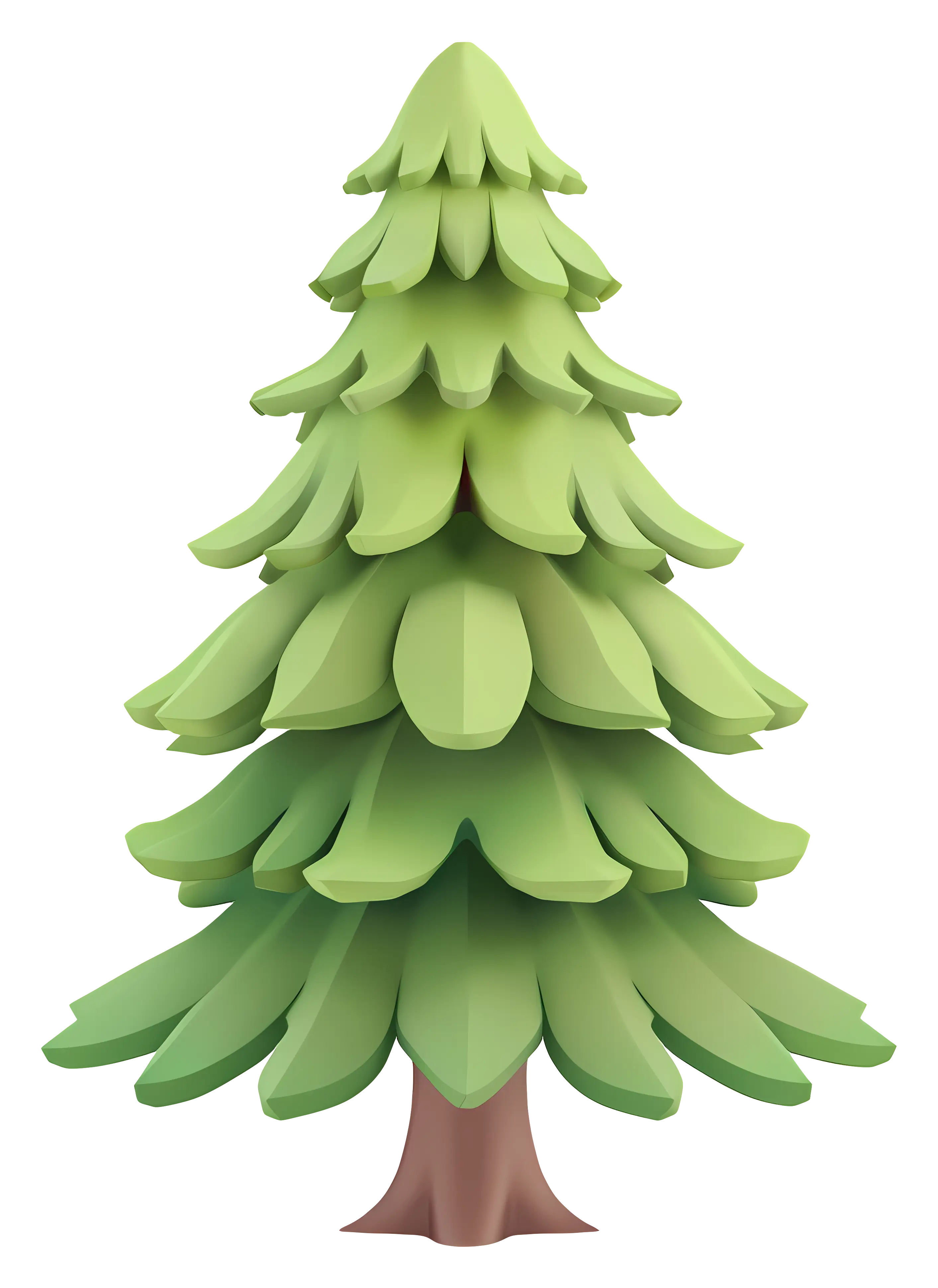 Green Cartoon Pine Tree Illustration