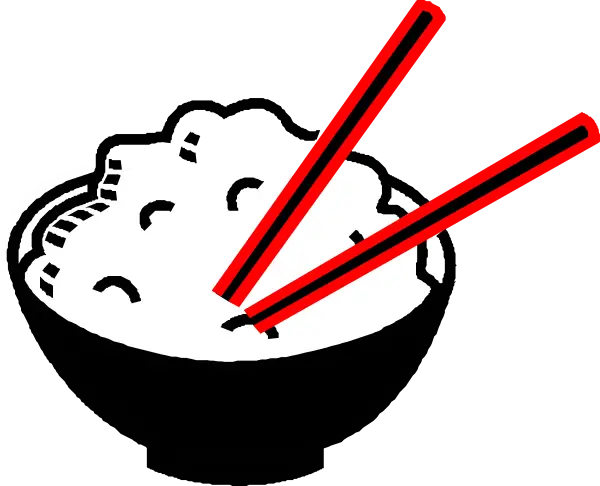 Bowl of Rice with Chopsticks Illustration