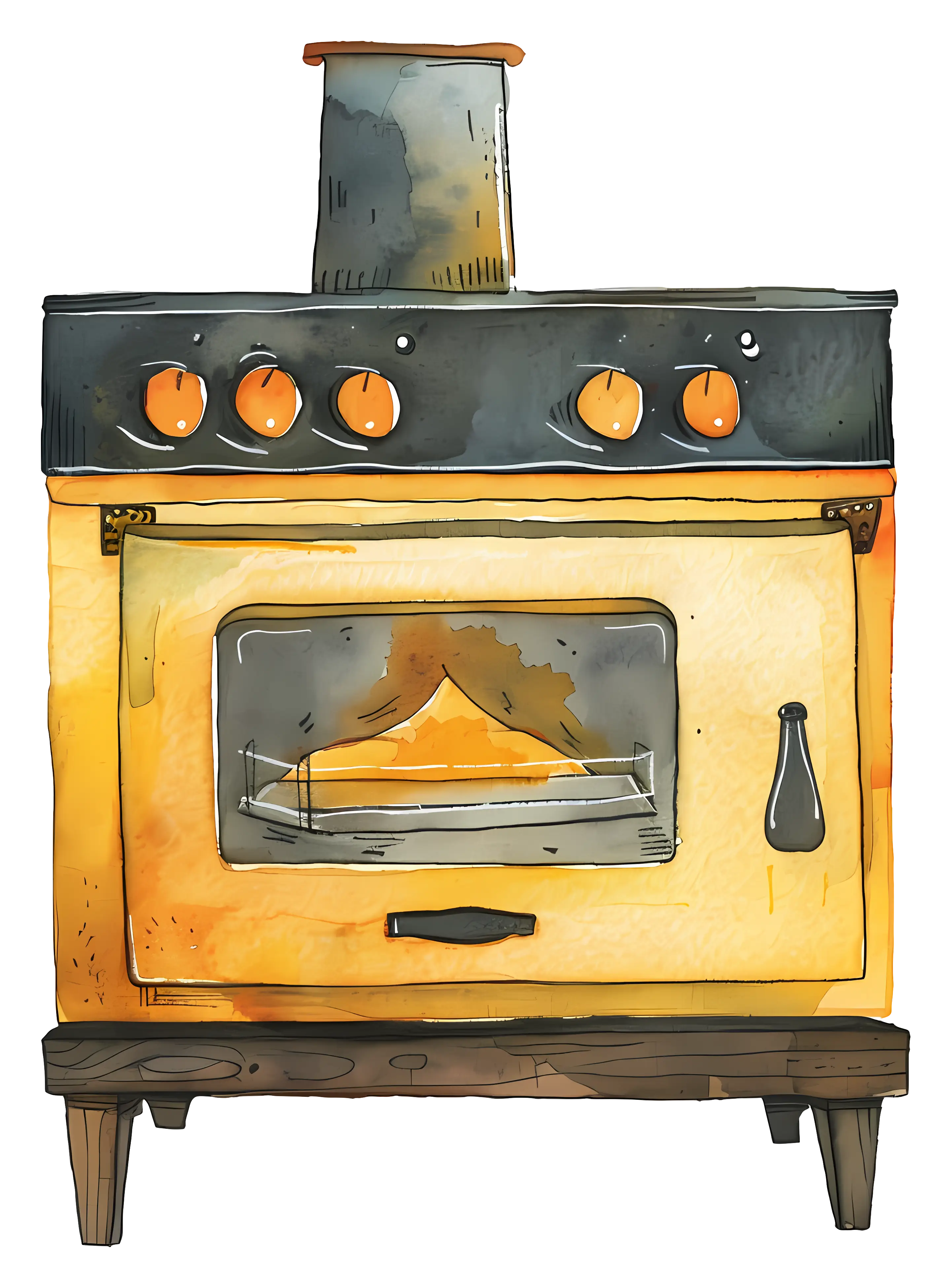 Vintage Oven Illustration