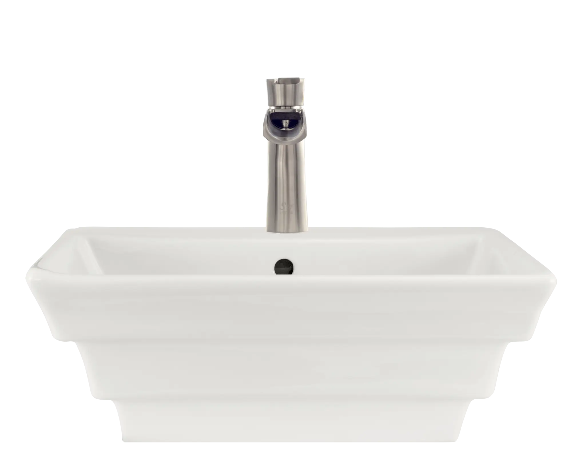 White Sink with Faucet