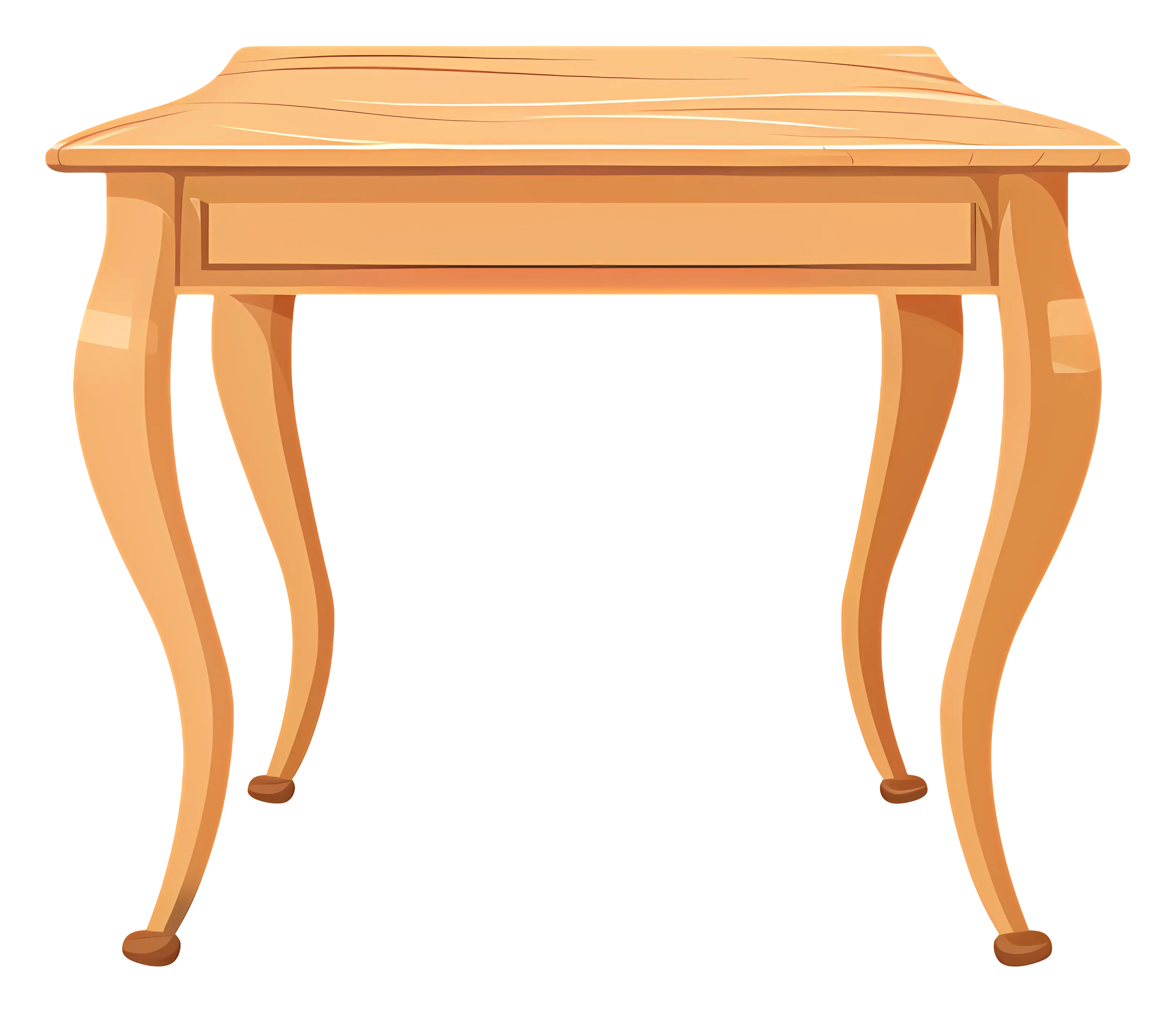 Elegant Wooden Table with Curved Legs