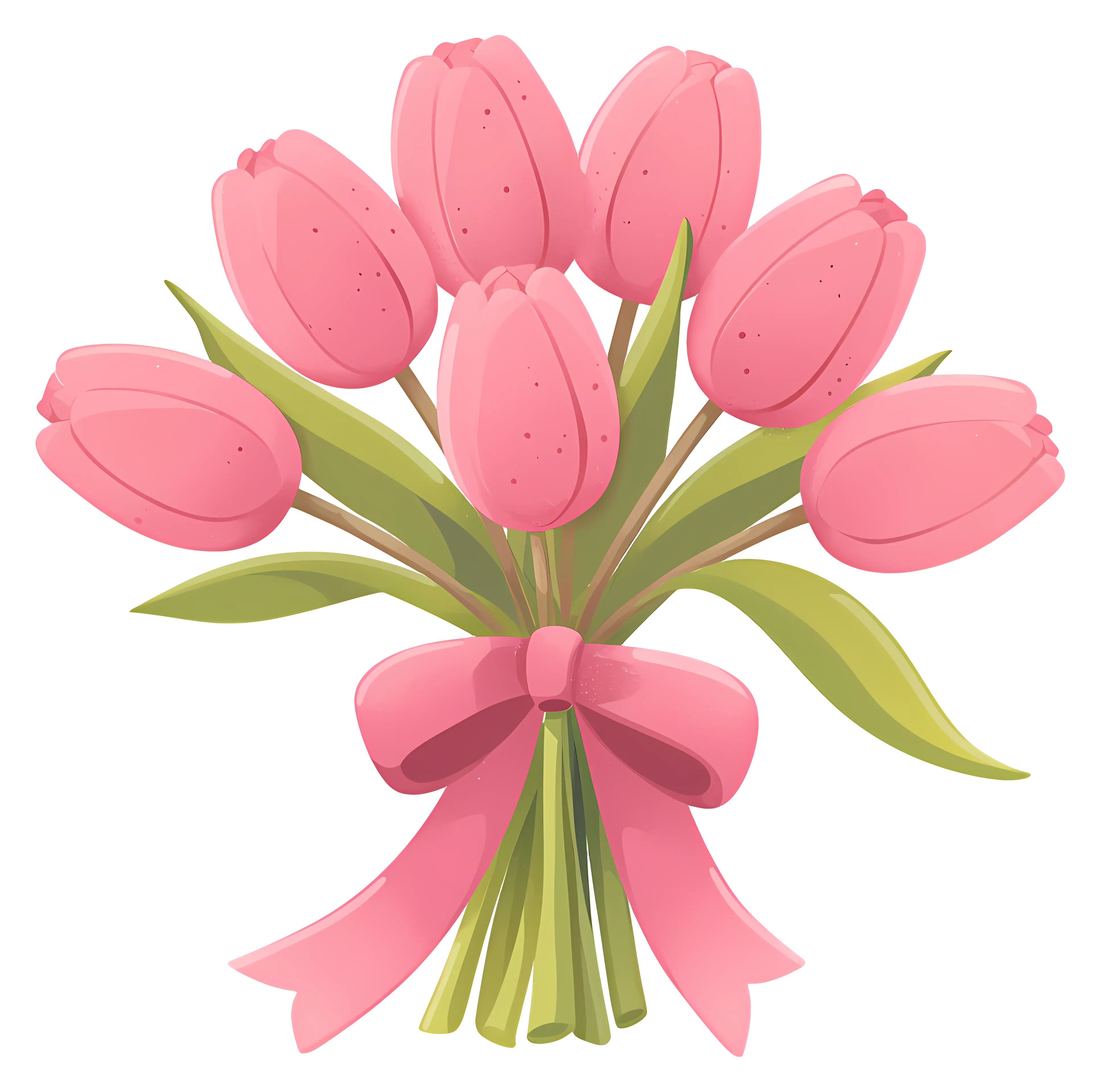 Pink Tulip Bouquet with Ribbon