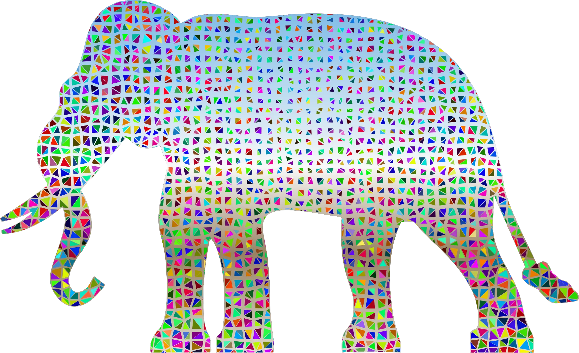 Colorful Mosaic Elephant for Artistic Decor