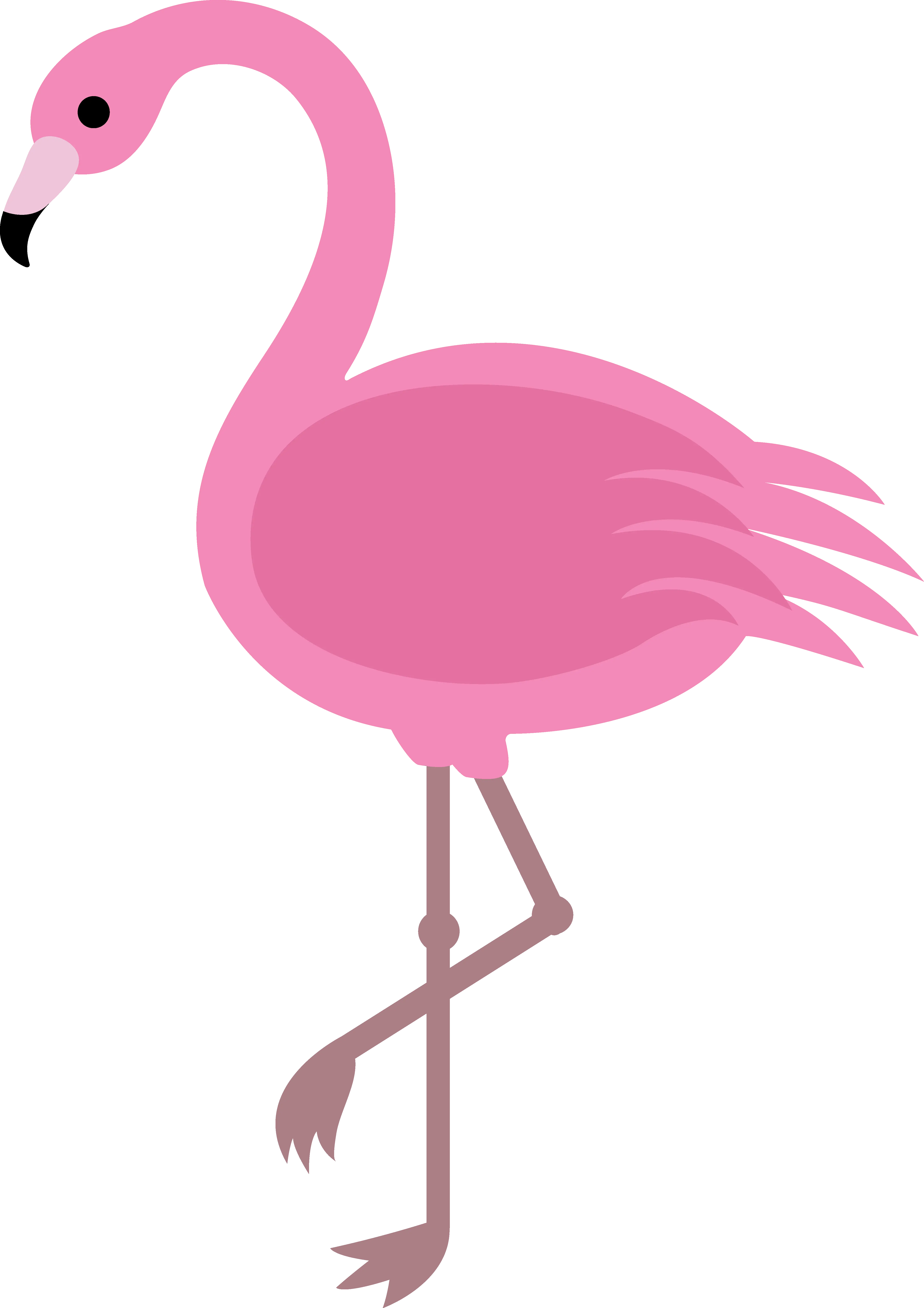 Cute Pink Flamingo with Tropical Vibes