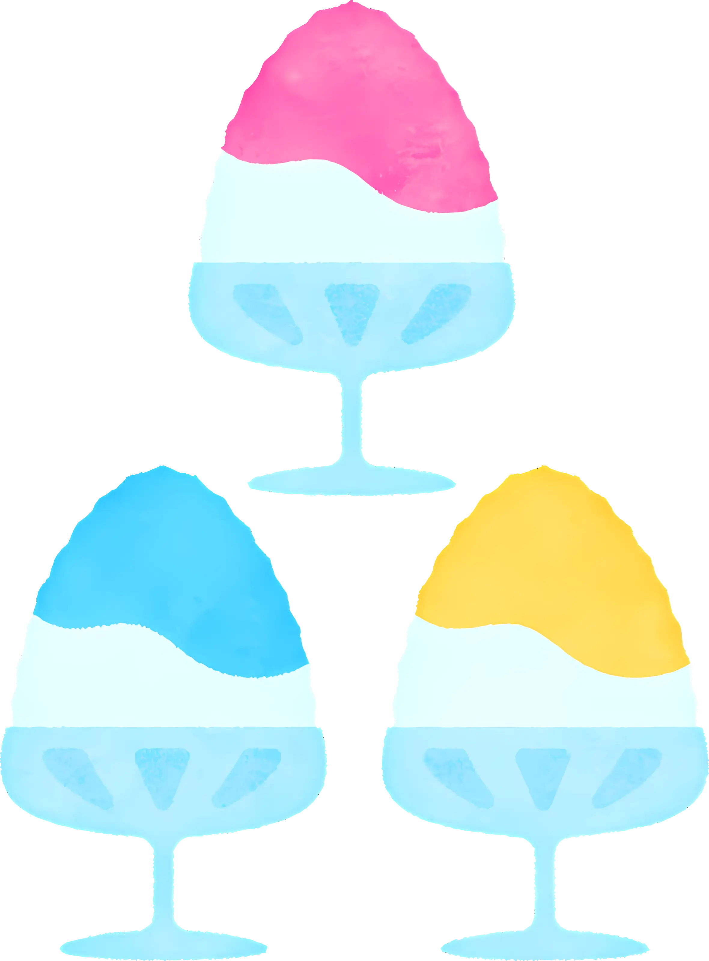 Colorful Shaved Ice Desserts in Cups