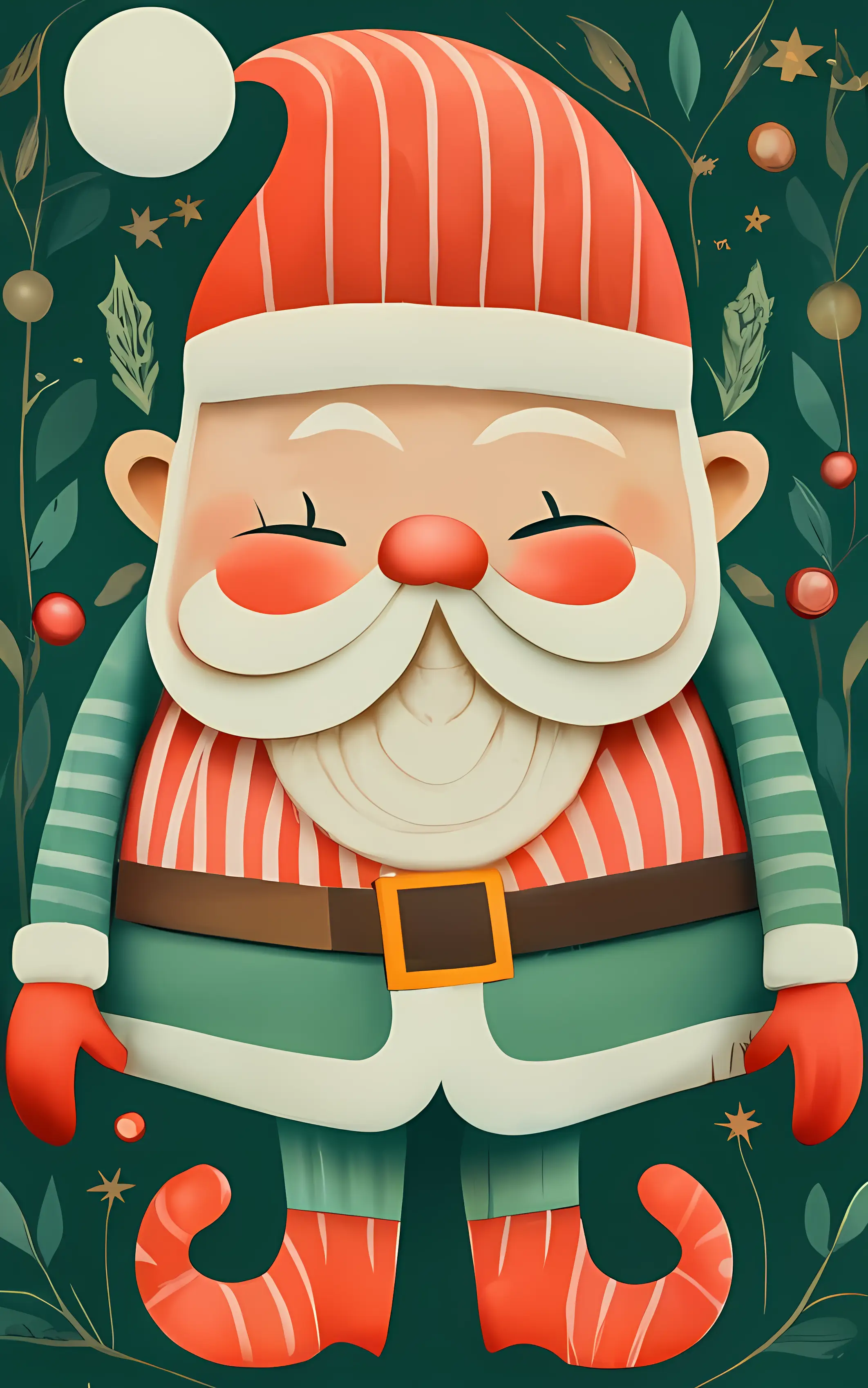 Cute Santa Claus in Festive Attire
