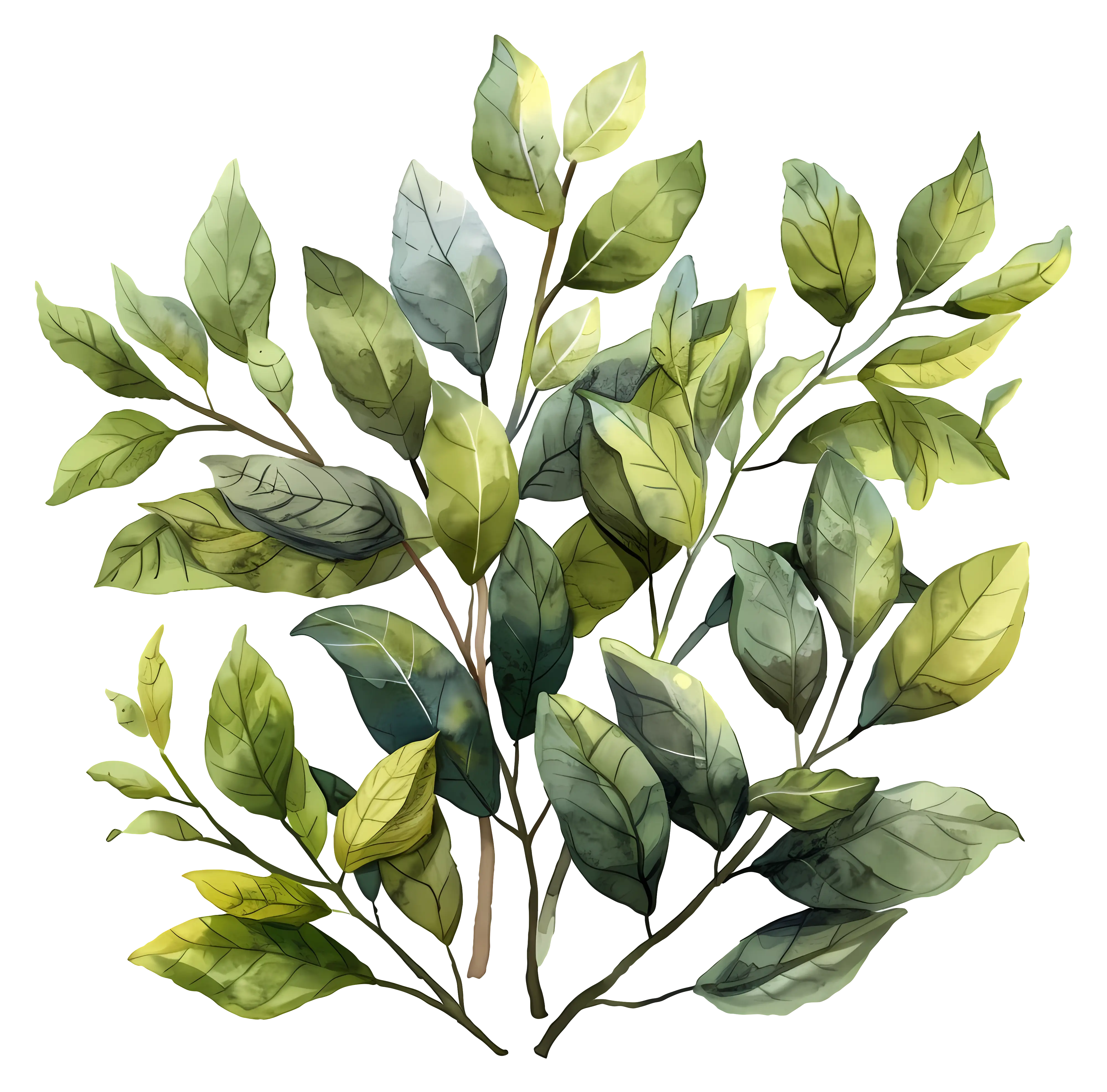 Green Leafy Botanical Illustration