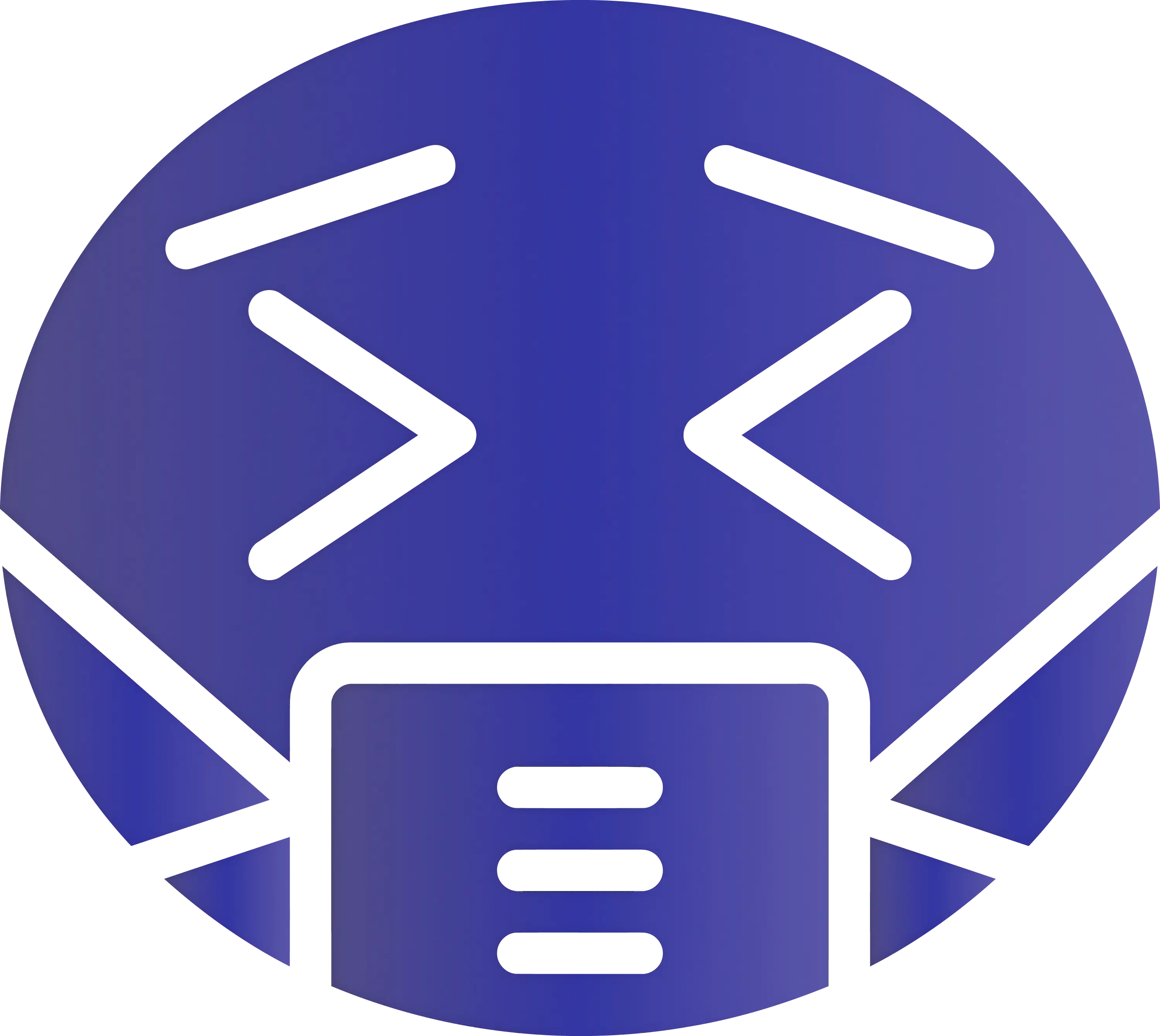Blue Masked Emoticon for Safety Messaging