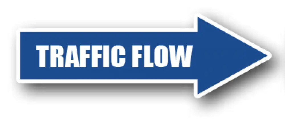 Blue Traffic Flow Direction Arrow Sign