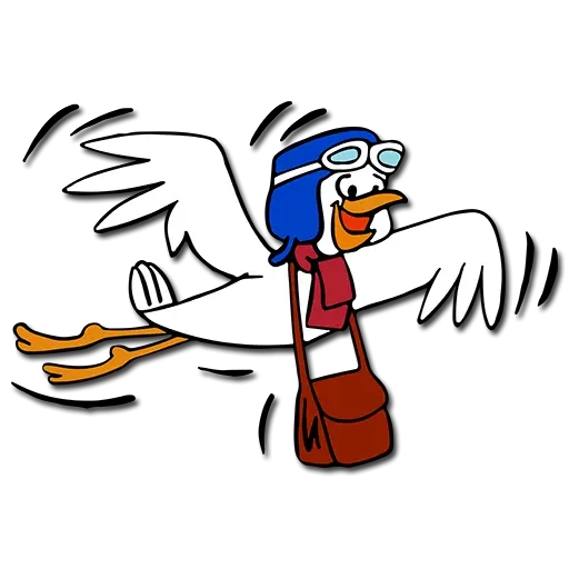 Cartoon Bird Pilot with Goggles