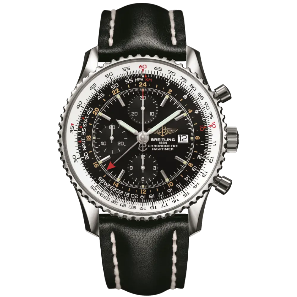 Black Leather Wristwatch
