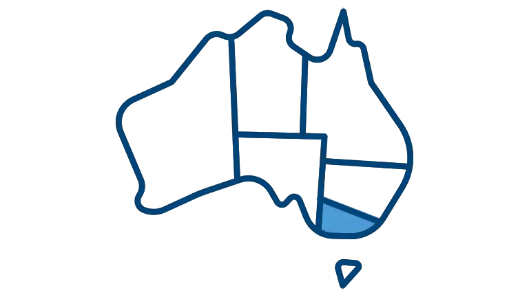 Outlined Map of Australia