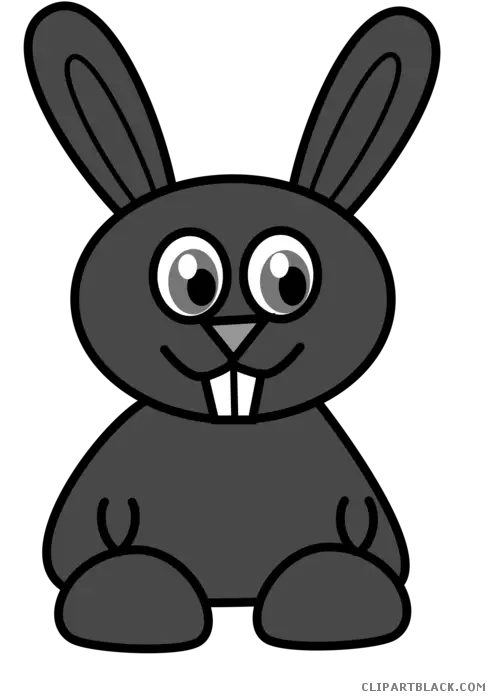 Cute Black Cartoon Bunny