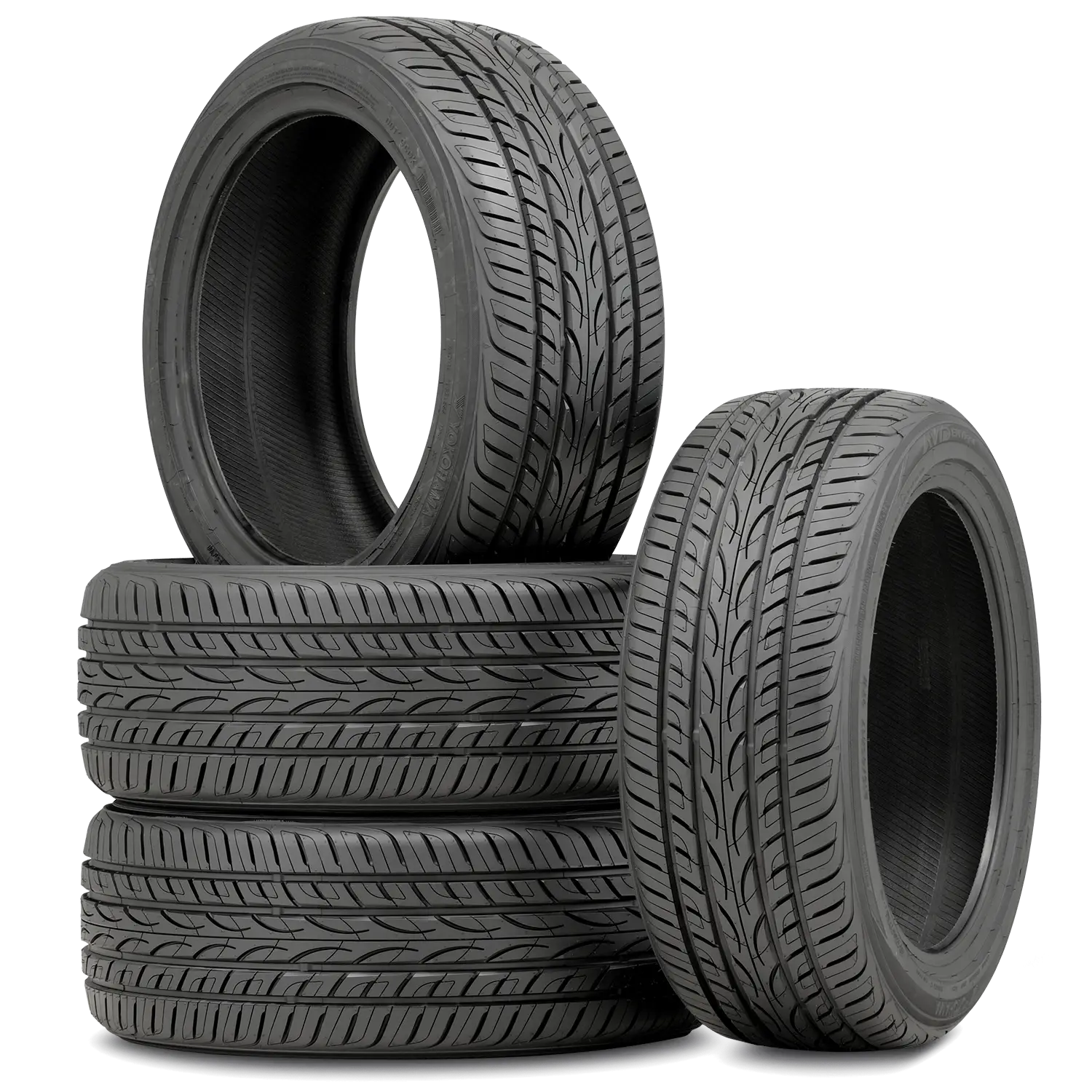 Stack of Durable Black Car Tires