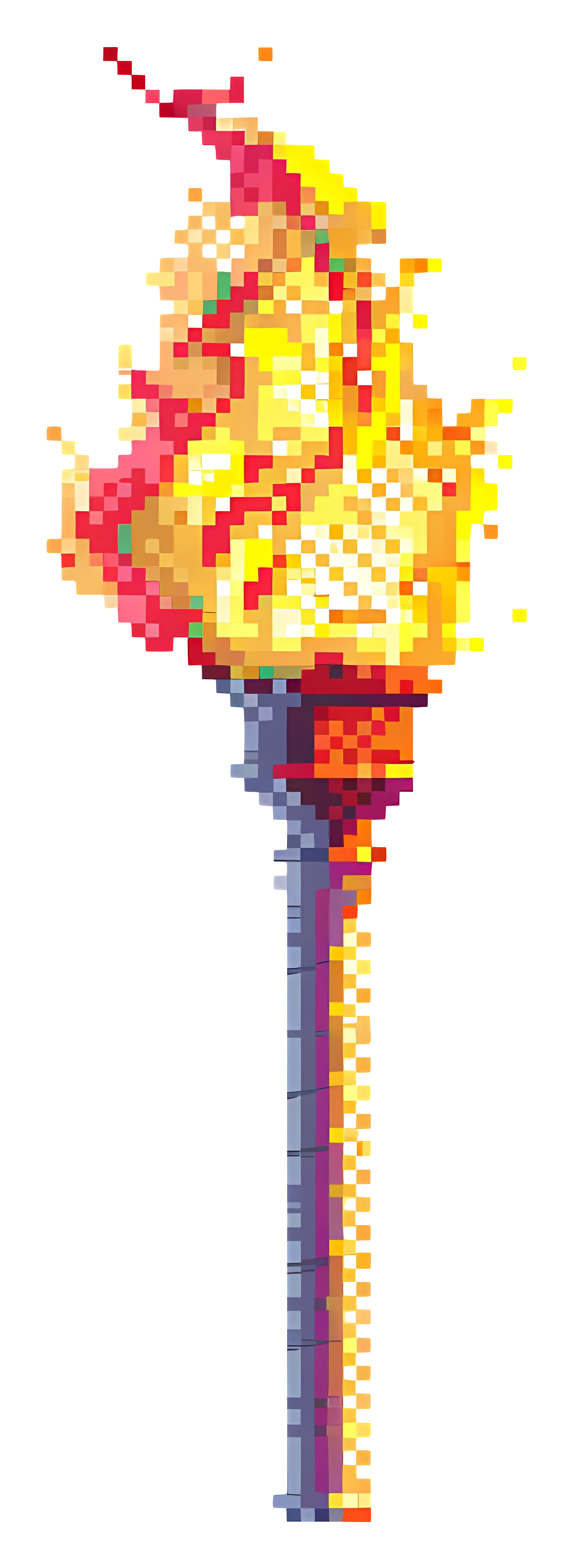 Pixelated Flaming Torch